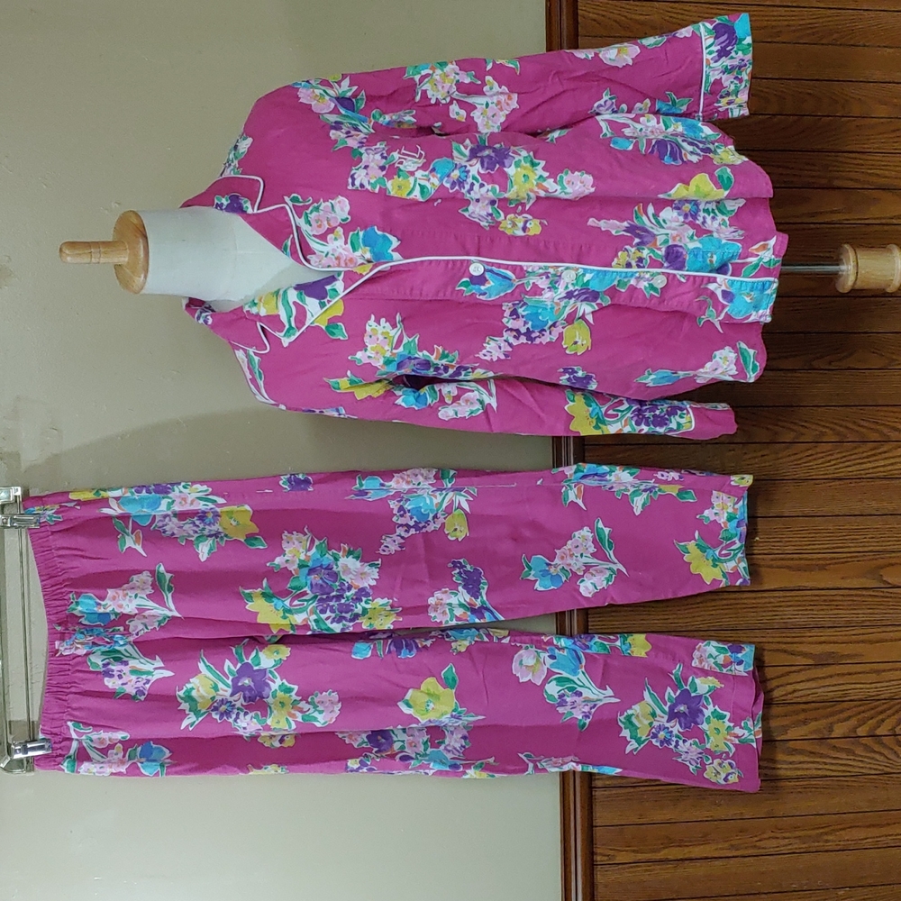 Lauren Ralph Lauren Floral Pajama Set Top: M Bottoms: S